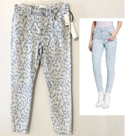 Jeans Current/Elliott The Stiletto – Skinny Bleu Ciel Imprimé Chevron Aztec, Taille 29